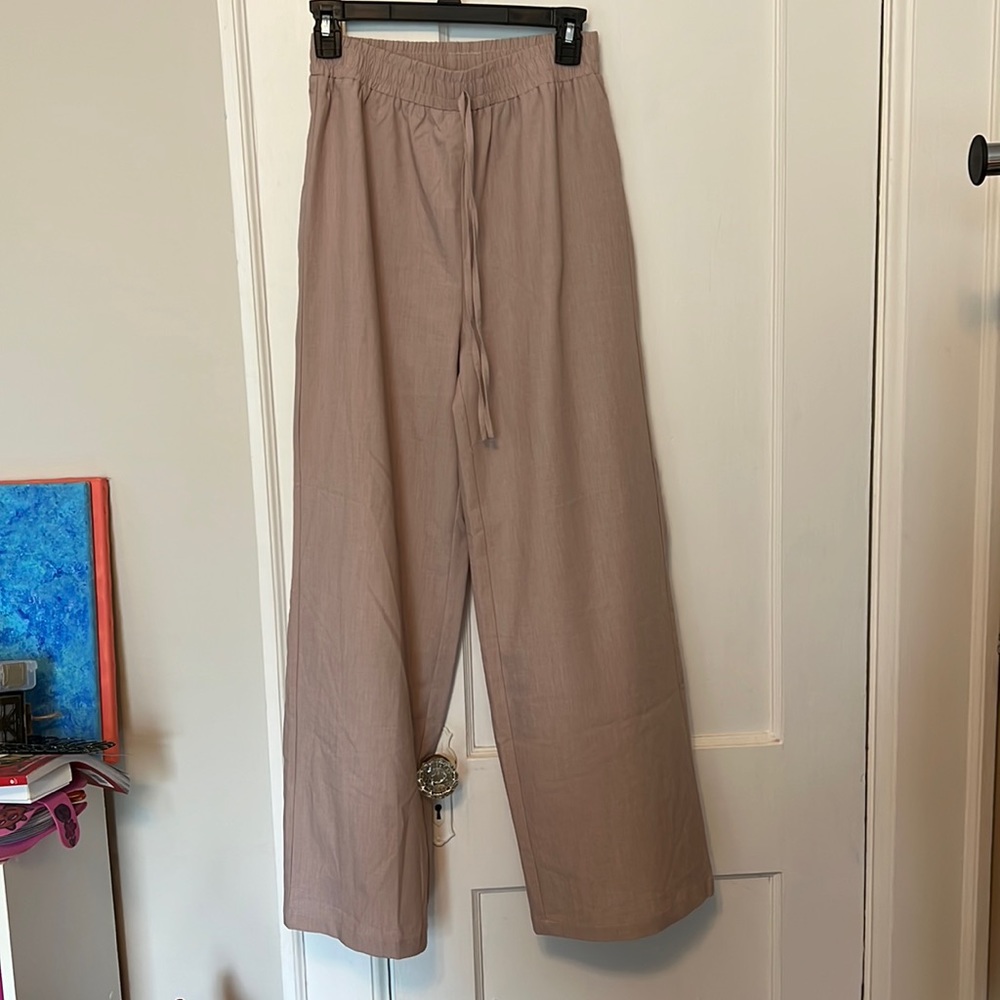 Draw string wide leg pants